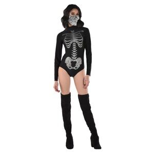 Bones Bodysuit Skeleton Suit Yourself Fancy Dress Halloween Adult Costume L/XL